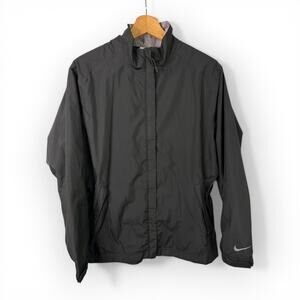 Nike Golf Womens Large Storm Fit Rain Wind Jacket Black 484229 Flaw